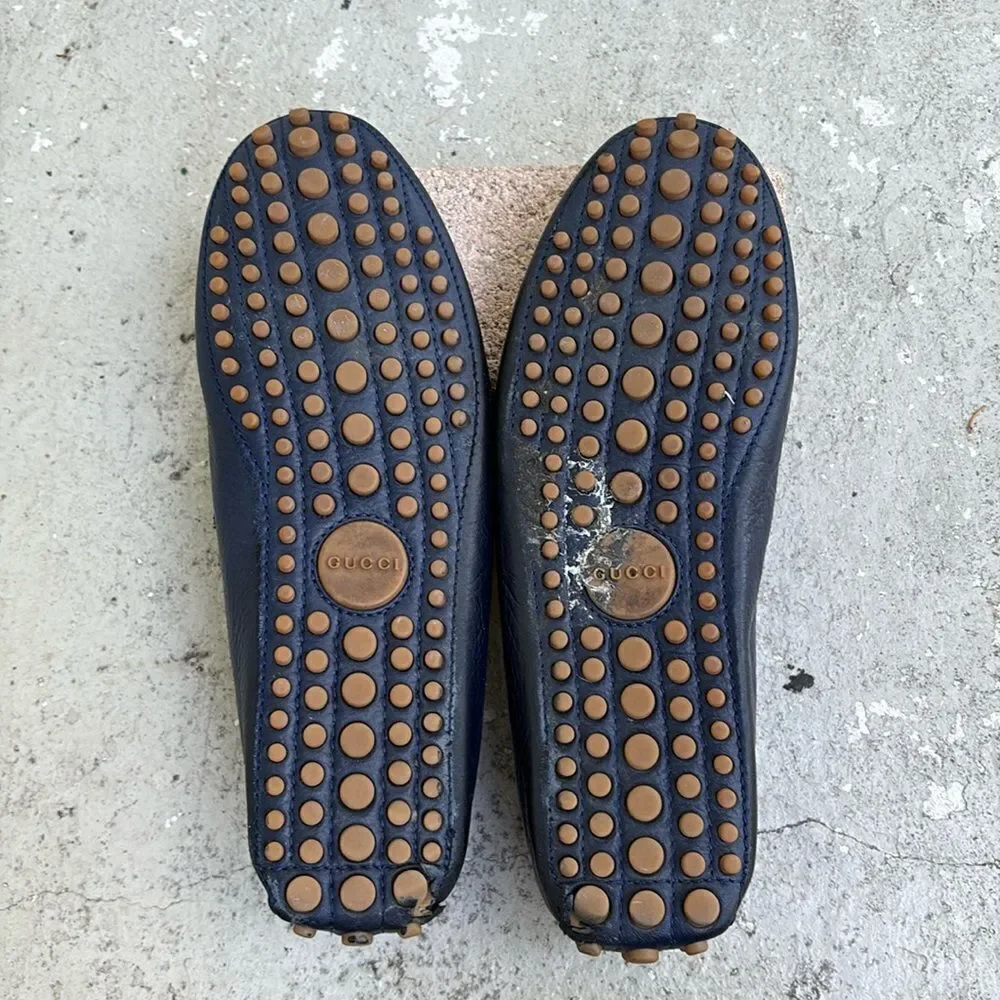 Gucci, navy driving shoes